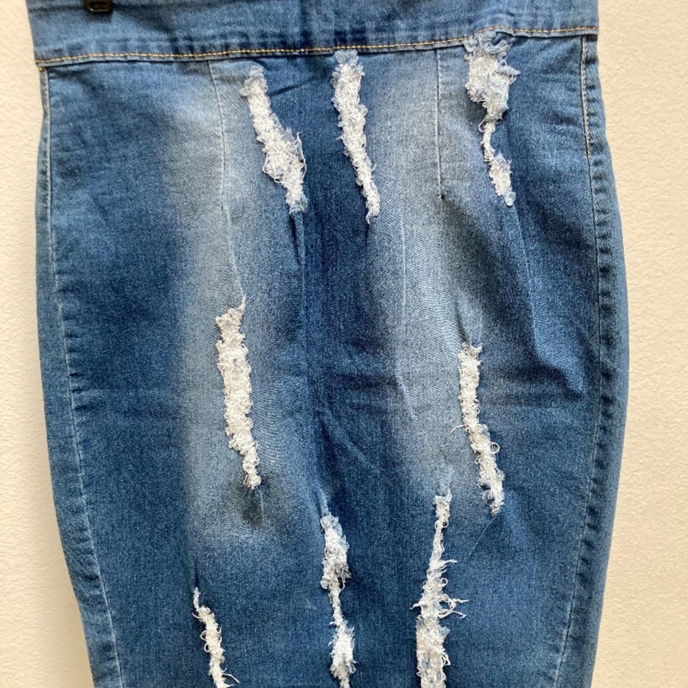 Denim, Distressed, Skirt. Size XL